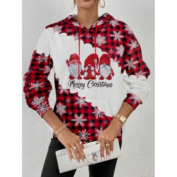 Women Christmas Sweatshirt Cotton Blend Long Sleeve Casual Holiday Tee - Picture 2 of 5